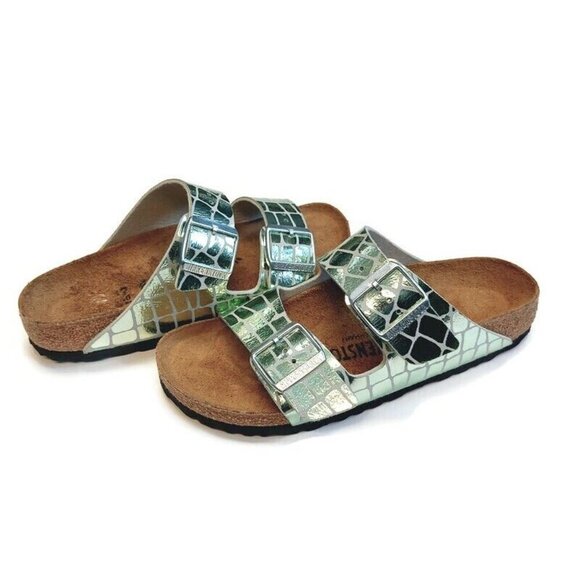 Birkenstock Arizona BS Sandals Womens Size 6 - 6.5 NARROW Gator Gleam Mineral - Picture 9 of 9